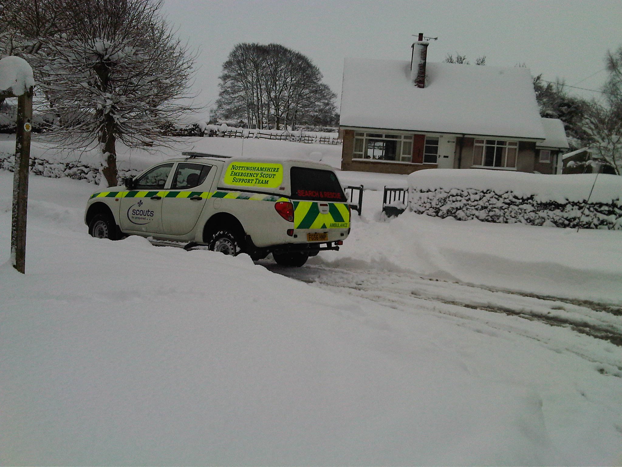 Our support unit in the snow
